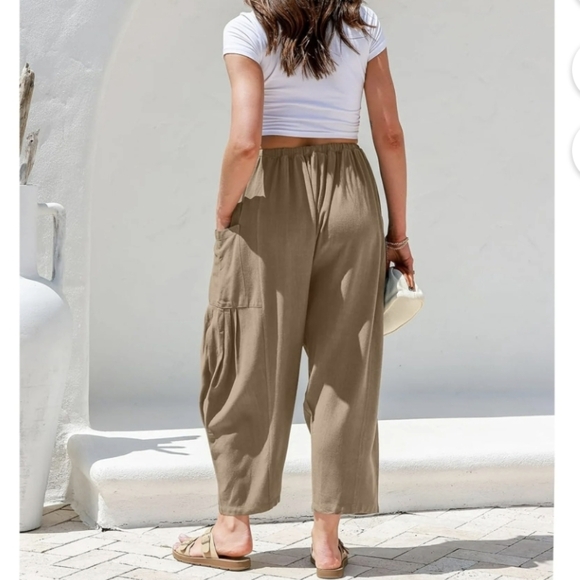 Tarse Wide Leg High Rise Linen Pants Medium - Picture 2 of 10